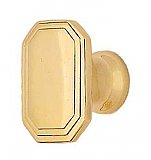 Rectangular Art Deco Cabinet Knob, Brass