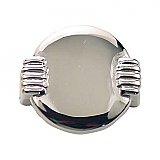 Round Art Deco Cabinet Pull, Polished Nickel