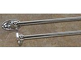 Edwardian Oval Backplate 30" Double Towel Bar in Antique Pewter