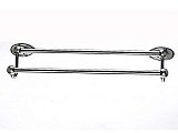 Edwardian Oval Backplate 18" Double Towel Bar in Brushed Satin Nickel