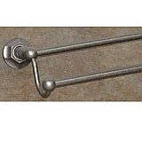 Edwardian Hex Backplate 24" Double Towel Bar in Antique Pewter