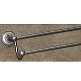 Edwardian Plain Backplate 24" Double Towel Bar in Antique Pewter