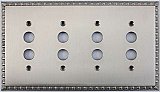 Egg And Dart Satin Nickel Forged Quad Pushbutton Switchplate / Cover Plate