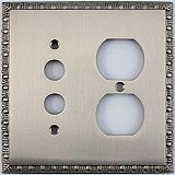 Egg And Dart Satin Nickel Forged Pushbutton / Duplex Switchplate / Cover Plate