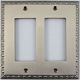 Egg And Dart Satin Nickel Forged Double GFCI Switchplate / Cover Plate