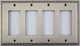 Egg And Dart Satin Nickel Forged Quad GFCI Switchplate / Cover Plate