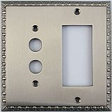 Egg And Dart Satin Nickel Forged Pushbutton / GFCI Switchplate / Cover Plate