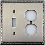 Egg And Dart Satin Nickel Forged Toggle / Duplex Switchplate / Cover Plate