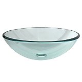 Fauceture Templeton 16-1/2" Round Tempered Glass Vessel Sink - Crystal Clear