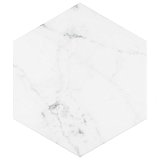Classico Carrara Hexagon Marble Look 7" x 8" Porcelain Tile - Sold Per Case of 25 Tile - 7.67 Square Feet per Case
