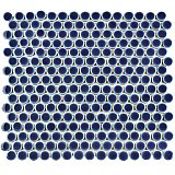 Hudson Penny Round Smoky Blue 11-7/8" x 12-5/8" Porcelain Mosaic Tile -10 Sheets Per Case -10.5 Sq. Ft.