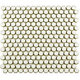 Hudson Penny Round 3/4" Glazed Porcelain Mosaic Tile - Snowcap White - Per Case of 10 Sheets - 10.74 Sq. Ft.