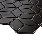 Metro Rhombus Matte Black Porcelain Mosaic - Sold Per Case of 10 - 9.04 Square Feet