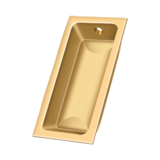 Solid Brass Rectangle Pocket or Sliding Door or Window Flush Pull - 3-5/8" - Many Finishes Available