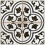 Kings Ornate Nero 17-5/8" x 17-5/8" Ceramic Floor & Wall Tile - 6 Tiles Per Case - 13.14 Sq. Ft.