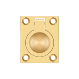 Solid Brass Square Flush Ring Pull - 1-3/4" - Multiple Finishes