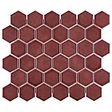 Tribeca 2" Hex Glossy Rusty Red Porcelain Mosaic Tile - Sold Per Case of 10 Sheets - 9.96 Square Feet Per Case