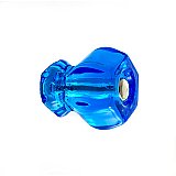 Peacock Blue 1-1/4" Glass Hexagonal Knob, Front Mounted