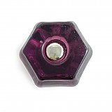 Amethyst 1-1/2" Glass Hexagonal Knob