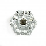 Clear Glass Hexagonal Knob, 1-1/2", Front Mounted