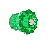 Forest Green Fluted Glass Knob - 1" Diameter - Small