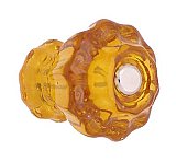 Amber Fluted Glass Knob - 1-1/4" Diameter - Medium