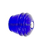 Cobalt Blue Ribbed Round Glass Knob - 1-1/8" - Front Mounted