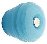 Milk Blue Ribbed Round Glass Knob - 1-1/8" - Front Mounted