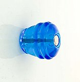 Peacock Blue Ribbed Round Glass Knob - 1-1/8" - Front Mounted