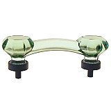 Depression Green Glass Old Town Style Cabinet Pull 3" on Center - Oil Rubbed Bronze