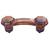 Amber Glass Old Town Style Cabinet Pull 3" on Center - Oil Rubbed Bronze
