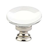 Providence Crystal and Brass  1-3/8" Solid Brass Cabinet Knob - Multiple Finishes