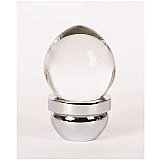 Glass Acorn Knob- Transparent Clear & Polished Chrome