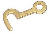 Small Brass-Plated Latch Hook, 1"