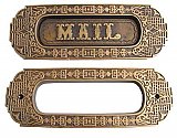 Savannah Mail Slot and Backplate Antique Brass