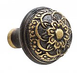 Louis XIII Large Cabinet Knob, Antique Brass
