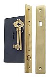 Plain Brass Single Pocket Door Mortise Lock Set