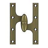 Solid Brass Olive Knuckle Hinge - 6" x 4" - RIGHT