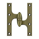 Solid Brass Olive Knuckle Hinge - 6" x 4-1/2" - RIGHT