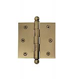 3" X 3" Solid Brass Door Hinge - Antique Brass