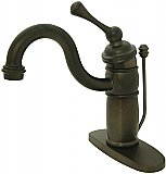 Victorian Single-Handle Monoblock Bathroom Faucet with Pop-Up Drain - Oil Rubbed Bronze