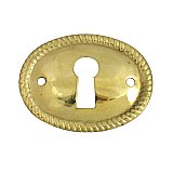 Victorian Stamped Brass Oval Keyhole Cover