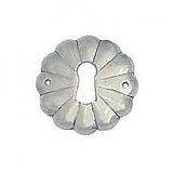 Round Scalloped Keyhole Escutcheon - Polished Nickel