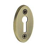 Oval Door Keyhole Cover, Antique Brass