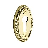 Oval Rope Door Keyhole Cover, Polished Brass