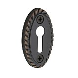 Oval Rope Door Keyhole Cover, Timeless Bronze