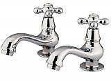 Kingston Brass Heritage Basin Faucet - Metal Cross Handles - Polished Chrome