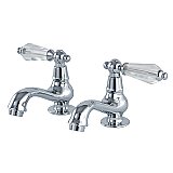 Kingston Brass KS1101WLL Basin Tap Faucet with Cross Handle, Polished Chrome