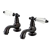 Kingston Brass KS1105WLL Basin Tap Faucet with Cross Handle, Oil Rubbed Bronze