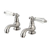 Kingston Brass KS1108WLL Basin Tap Faucet with Cross Handle, Brushed Nickel